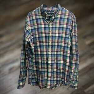 Ralph Lauren Men's Plaid Long Sleeve XL Polo Button-Down Multicolor Shirt